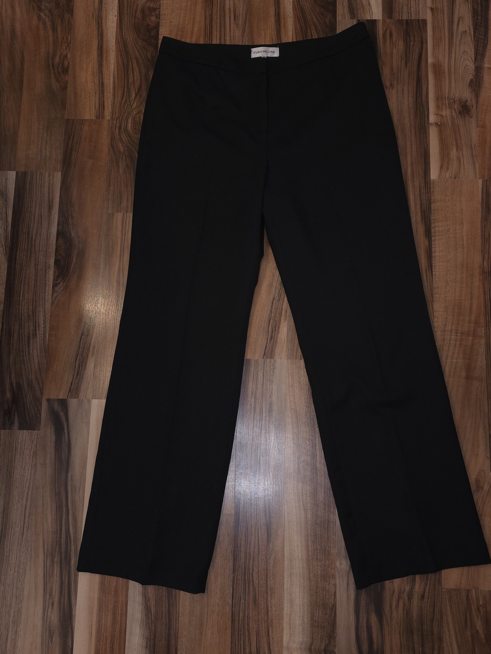 Evan Picone Size 12 Black Dress Pants Straight Leg Career Trousers Old Money